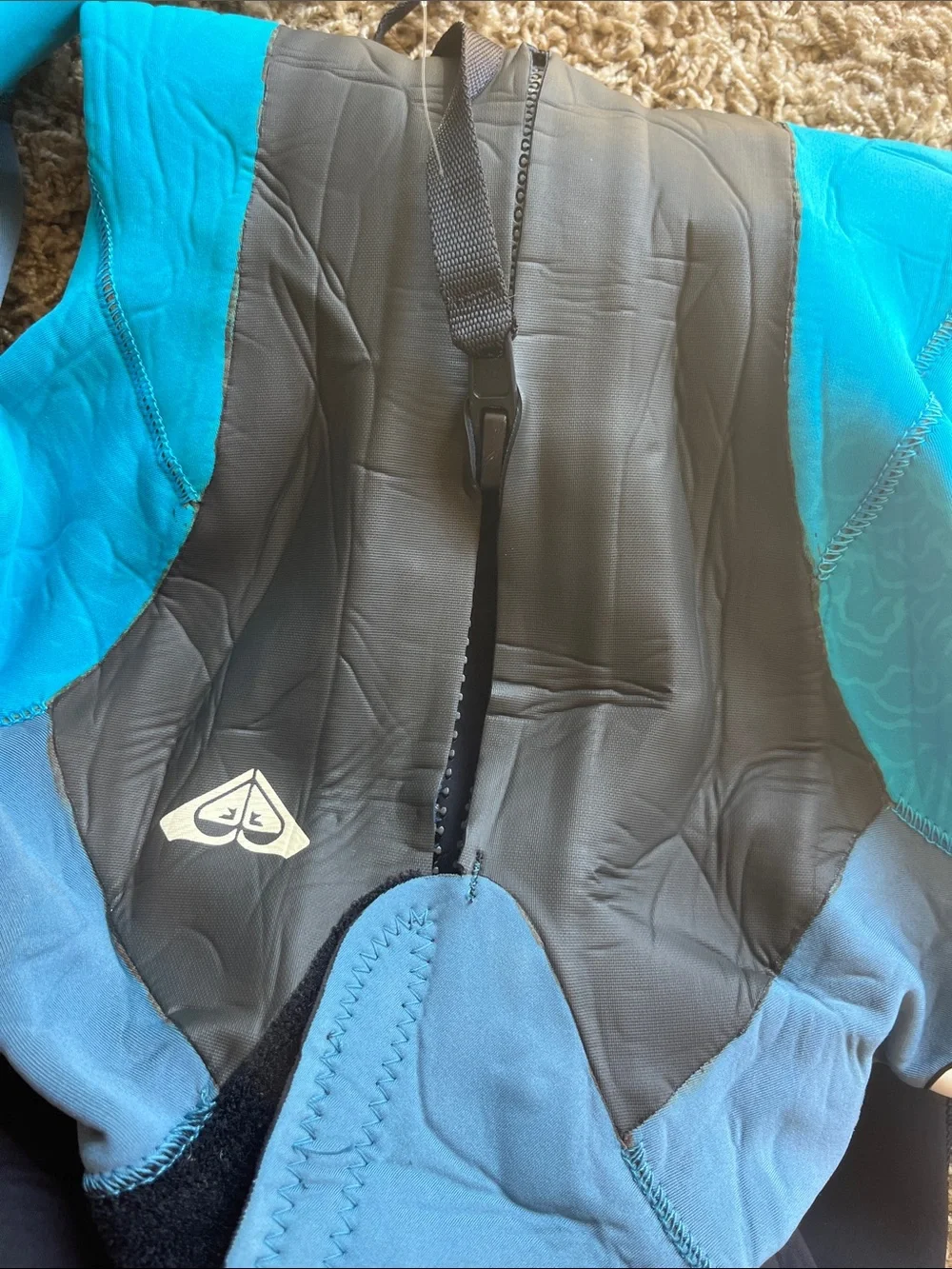 Roxy girls size 10 Teal and Charcoal Full-Length Wetsuit One-Piece